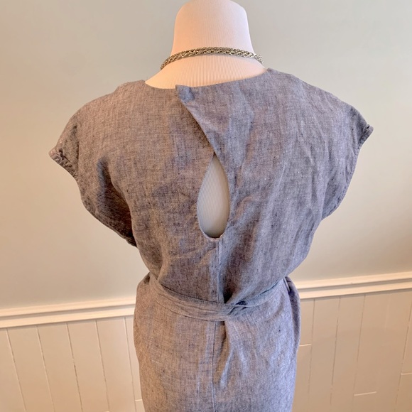 100% Linen Tie-Waist MIDI dress from Adrienne Vittadini - Picture 6 of 14